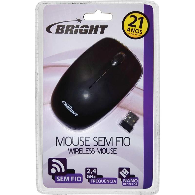 MOUSE OPTICO SEM FIO MALASIA PRETO 800DPI 3BOTOES UNIDADE