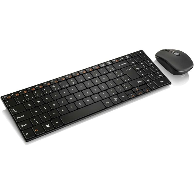 KIT PERIFÉRICOS TECLADO E MOUSE SEM FIO PRETO - MULTI KIT