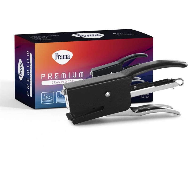 GRAMPEADOR ALICATE METAL 26/6 PARA 25 FLS. 15 CM PRETO - FRAMA UNIDADE