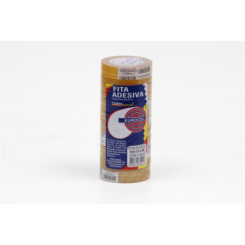 FITA ADESIVA PP 2000 12MMX30M TRANSPARENTE EUROCEL PCT C/10