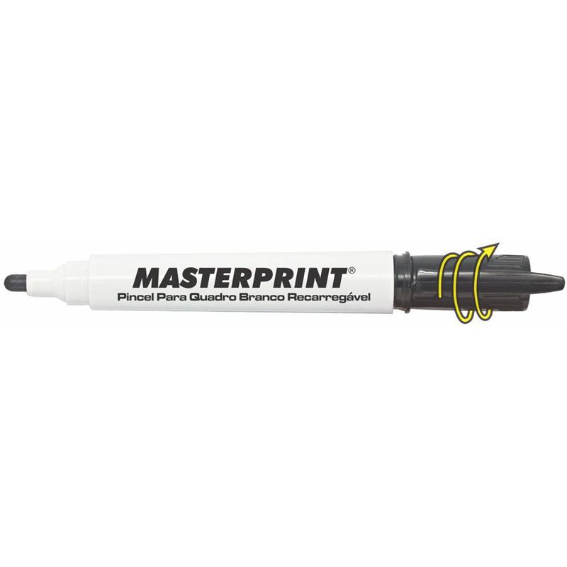 PINCEL QUADRO BRANCO MP 619 RECARREGÁVEL PRETO MASTERPRINT