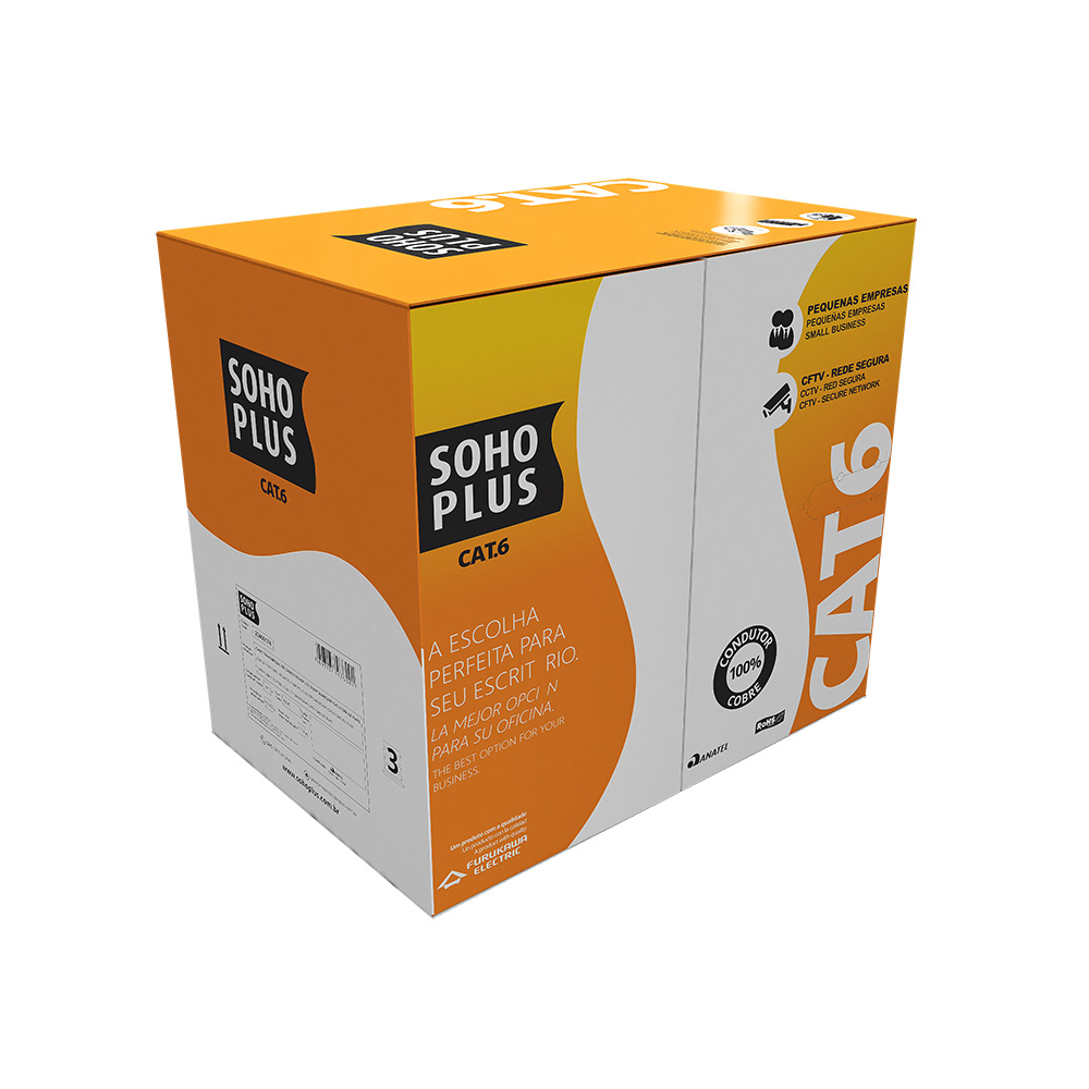 Cabo Rede Lan Furukawa Sohoplus Cat6 U/Utp Cmx Azul Claro Certificado Cx 305M