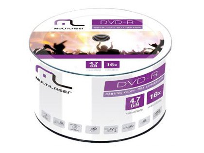 DVD-R 4,7GB GRAVAVEL PINO MULTILASER - C/50 DV060/DV61