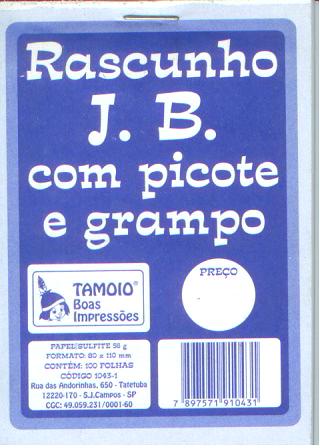Bloco Rascunho Liso 80X110Mm 100Fls 1043