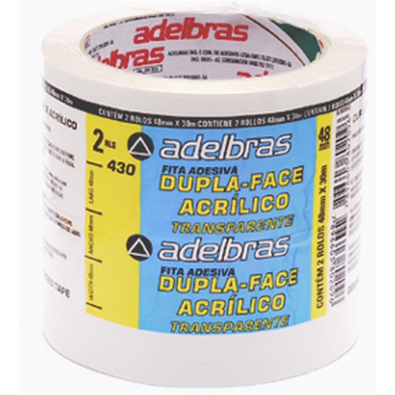 Fita Dupla Face Polipropileno 48Mmx30Mts Adelbras Unidade