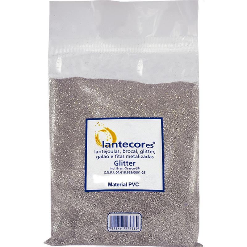GLITTER PVC PRATA 500G LANTECOR