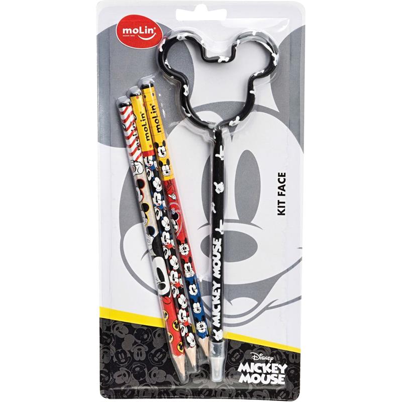 KIT ESCOLAR MICKEY 3LAPIS + 1CANETA - MOLIN UNIDADE