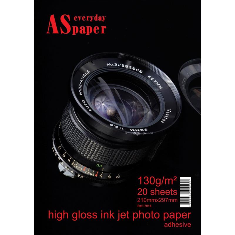 PAPEL FOTOGRÁFICO INKJET A4 HIGH GLOSSY ADESIVO 130G - USA FOLIEN PCT.C/20