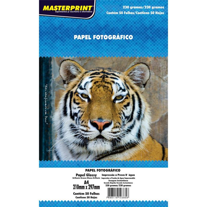 PAPEL FOTOGRÁFICO INKJET A4 230G MASTERPRINT PCT C/50UN