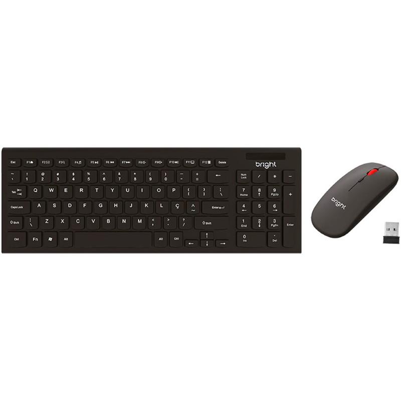 KIT PERIFÉRICO OFFICE SLIM TECLADO + MOUSE SEM FIO - BRIGHT UNIDADE