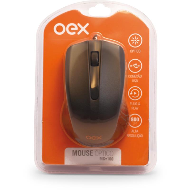 MOUSE OPTICO USB 1.200DPI 3 BOTÕES PRETO - NEWEX UNIDADE
