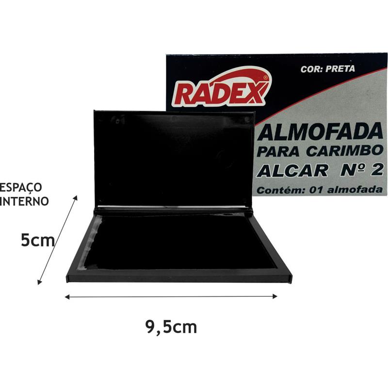 ALMOFADA PARA CARIMBO (N° 2) PRETA - RADEX UNIDADE