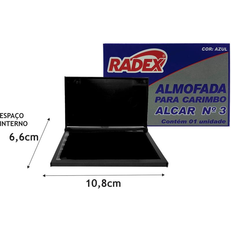ALMOFADA PARA CARIMBO (N° 3) AZUL - RADEX UNIDADE