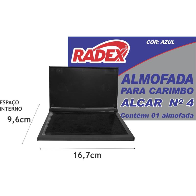ALMOFADA PARA CARIMBO (N° 4) AZUL - RADEX UNIDADE