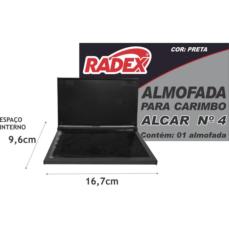 ALMOFADA PARA CARIMBO (N° 4) PRETA - RADEX UNIDADE