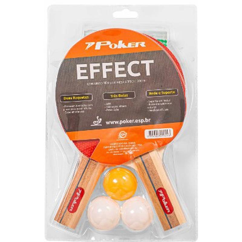 RAQUETE PARA PING PONG CONJ. RAQUETE+3BOLAS+SUPORTE - POKER UNIDADE