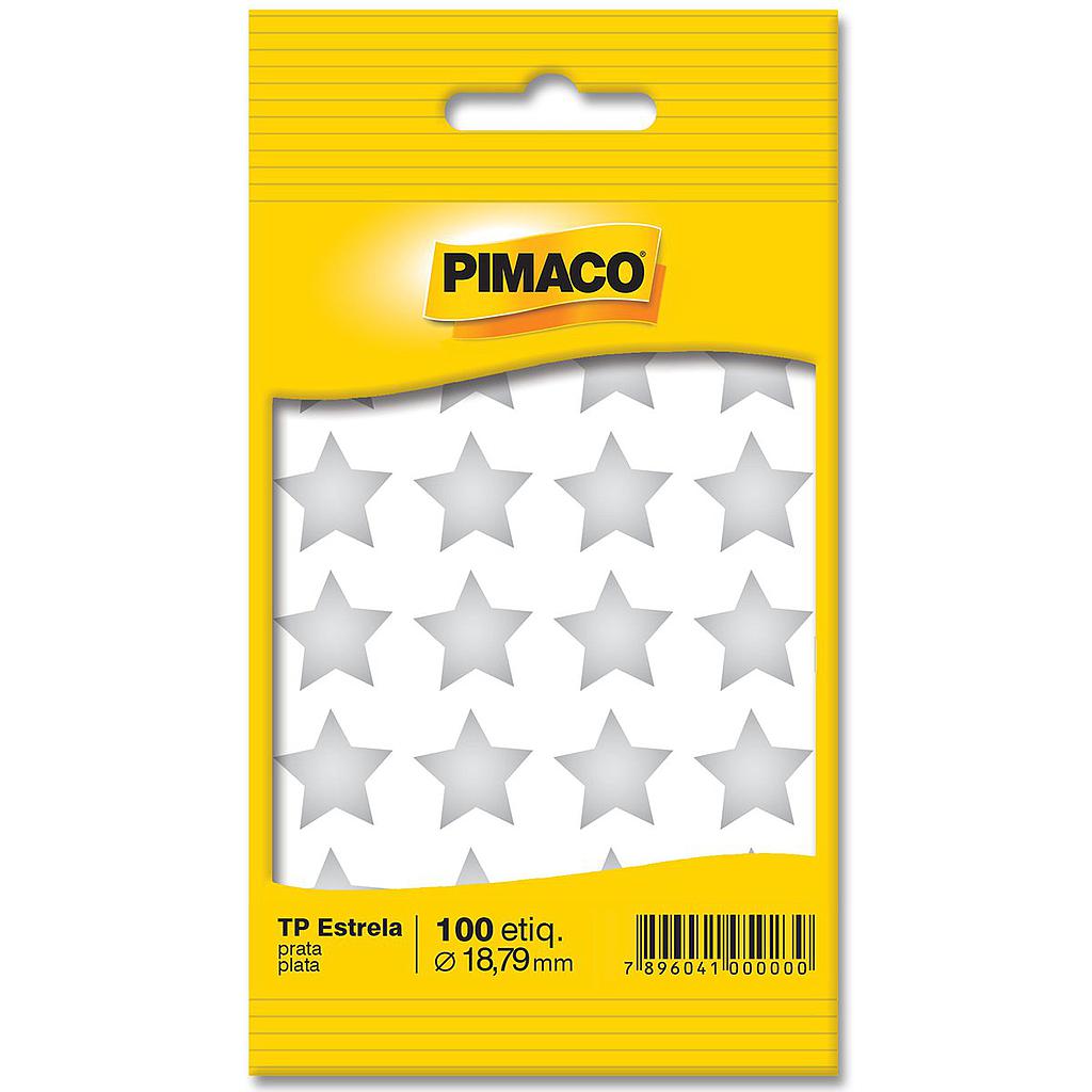 ETIQUETA PIMACO ESTRELA PRATA 18,79MM C/100 ETIQ.