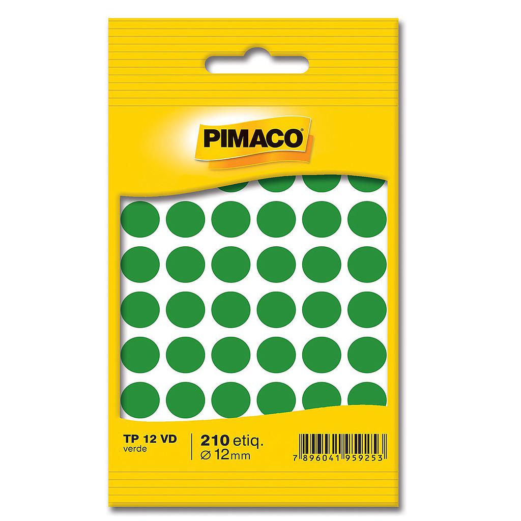 ETIQUETA PIMACO REDONDA TP-12 VERDE