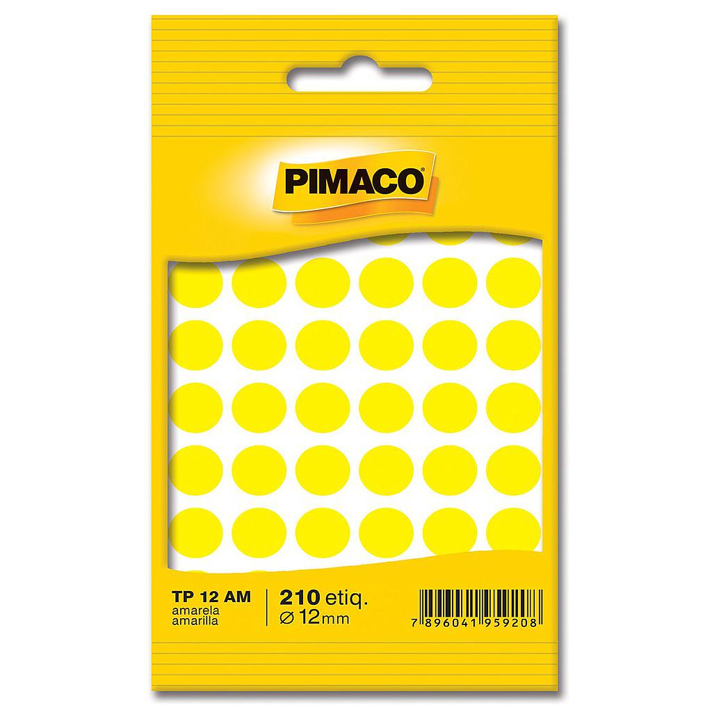 ETIQUETA PIMACO REDONDA TP-12 AMARELO