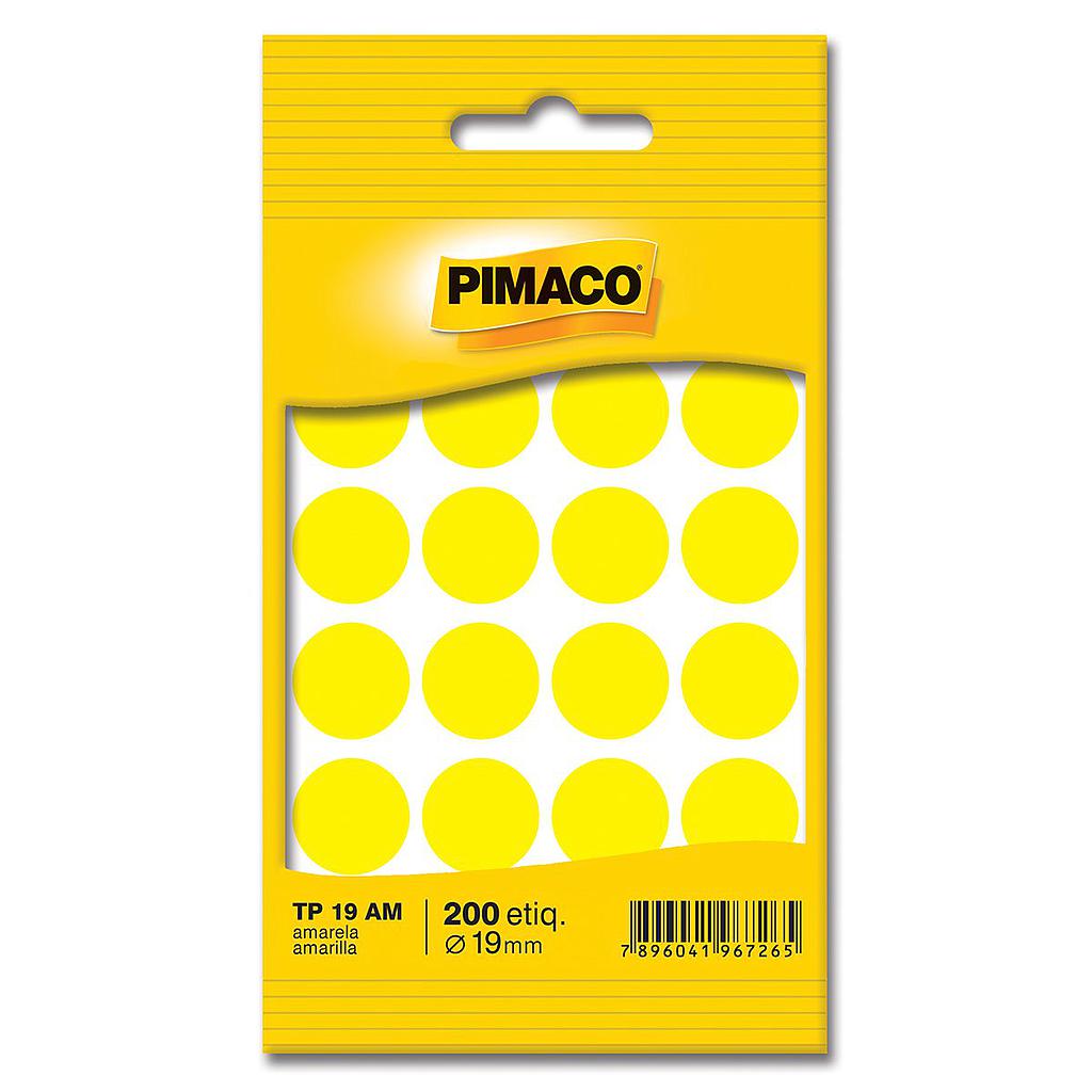 ETIQUETA PIMACO REDONDA TP-19 AMARELO