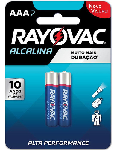 PILHA ALCALINA AAA (PALITO) RAYOVAC C/2
