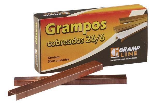 Grampo 26/6 Cobreado Grampline C/5000