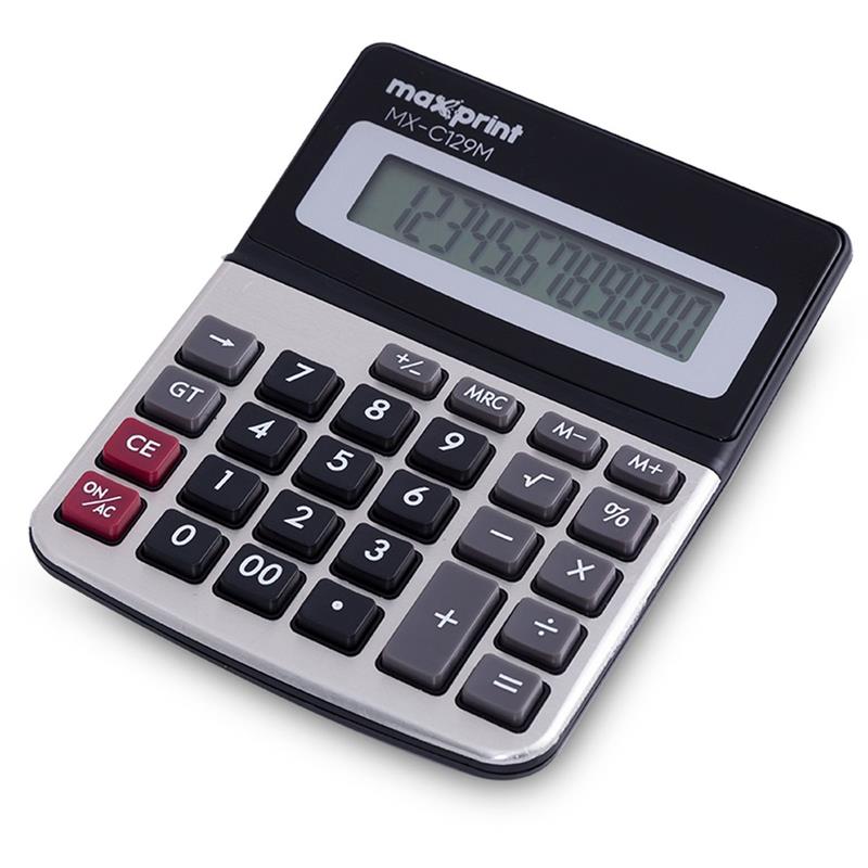 CALCULADORA DE MESA 12 DÍGITOS MX-129M PRETA - MAXPRINT UNIDADE