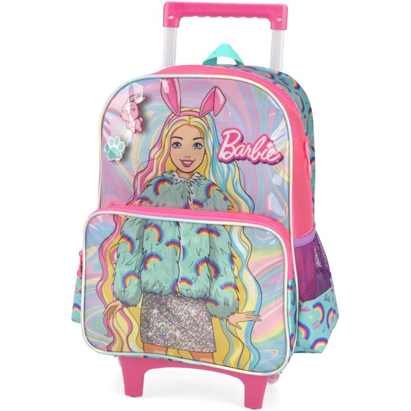 MOCHILA INFANTIL COM RODINHA BARBIE GRANDE PINK - LUXCEL UNIDADE