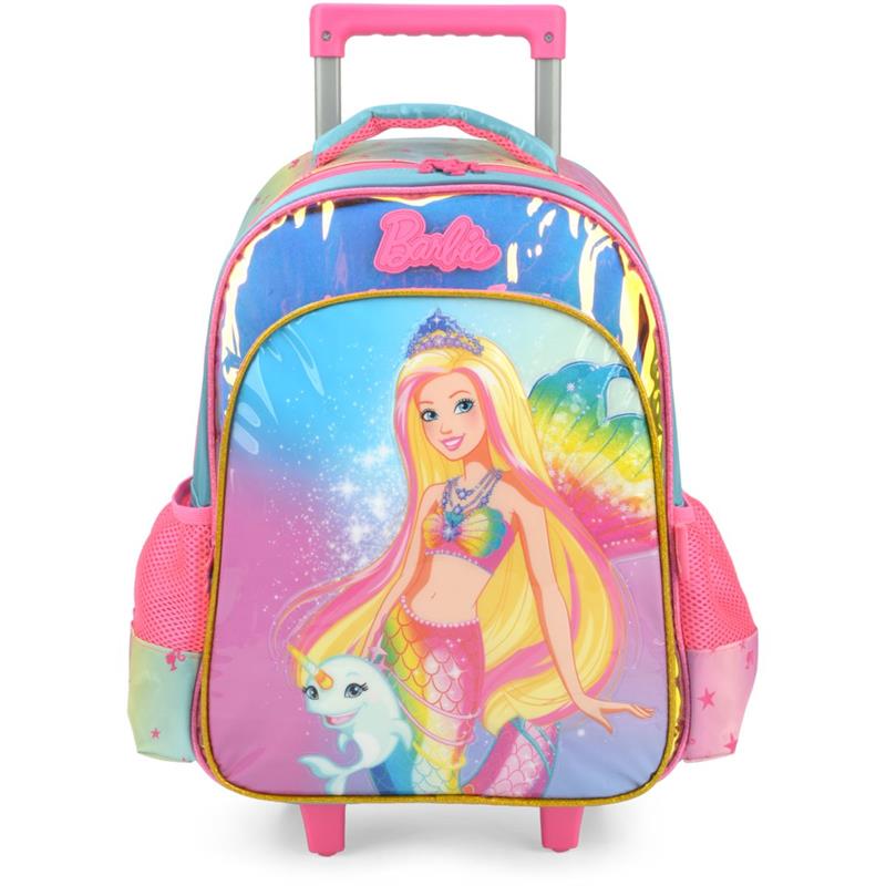 MOCHILA INFANTIL COM RODINHA BARBIE GRANDE VERDE - LUXCEL UNIDADE