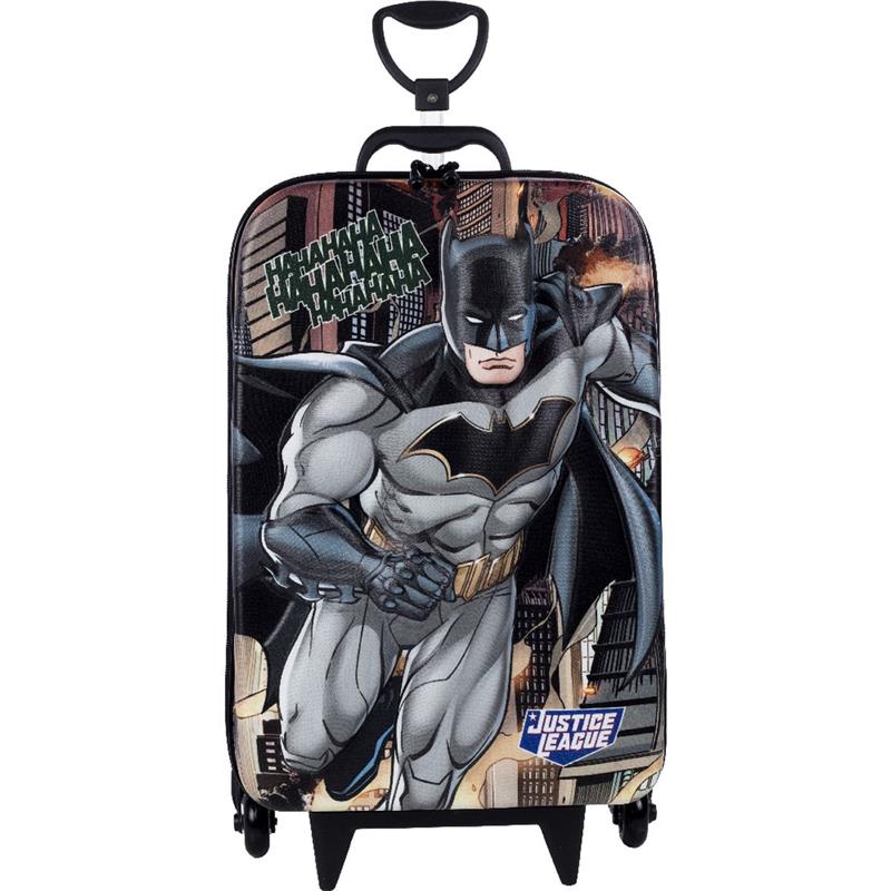 MOCHILA INFANTIL COM RODINHA LIGA DA JUSTIÇA BATMAN - MAXTOY UNIDADE