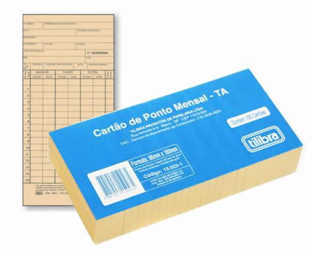 Cartao Ponto Mensal C/100 Und Tilibra