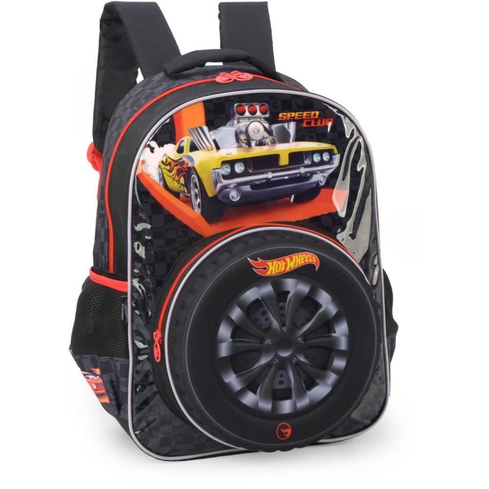 MOCHILA INFANTIL HOT WHEELS G PRETA - LUXCEL UNIDADE
