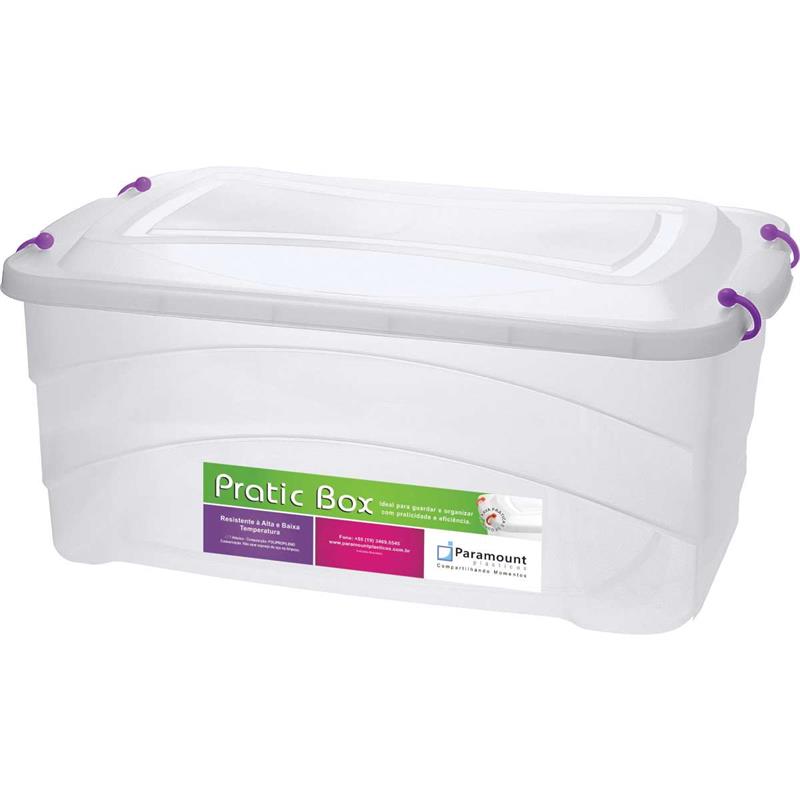 CAIXA PLÁSTICA MULTIUSO PRATIC BOX 50L 59X38X34CM. - PARAMOUNT UNIDADE