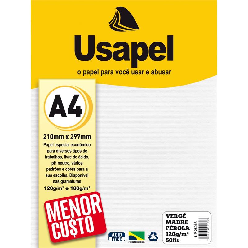 PAPEL A4 (VERGE) USAPEL MADRE PEROLA 120G. - FILIPERSON PCT.C/50