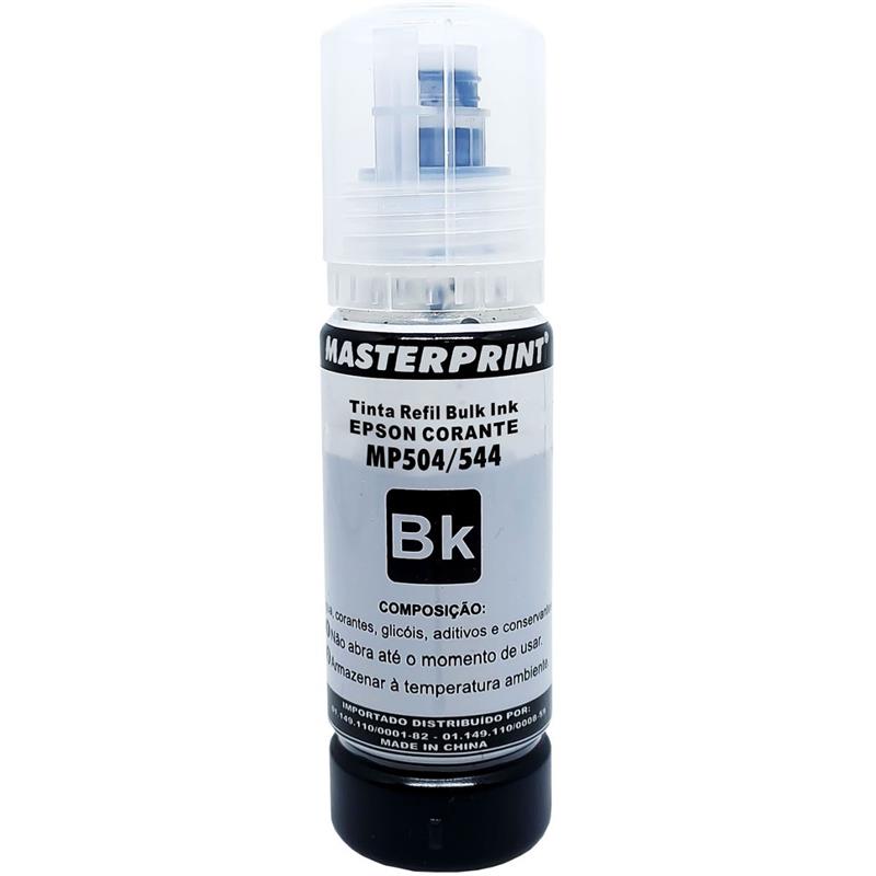 REFIL DE TINTA EPSON COMPATÍVEL 504 E 544 CORANTE 70 ML PRETO - MASTERPRINT UNIDADE