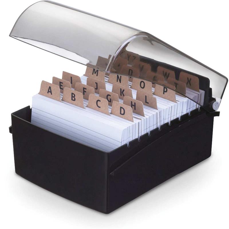 FICHARIO DE MESA C/BASE PLASTICA 4X6 PRETO - WALEU UNIDADE