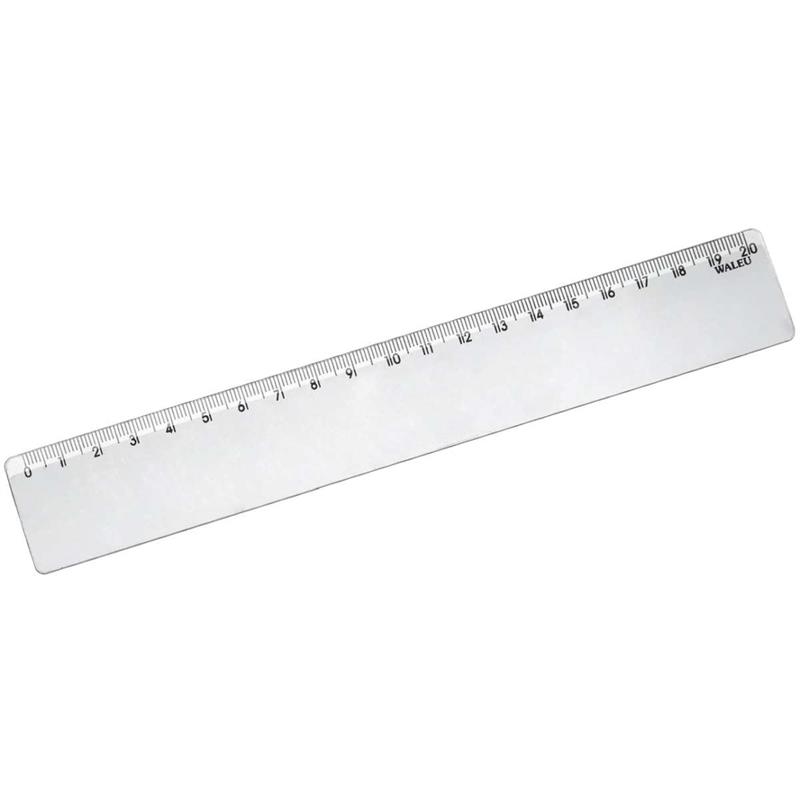 REGUA PLASTICA CRISTAL 20CM. - WALEU PCT.C/25