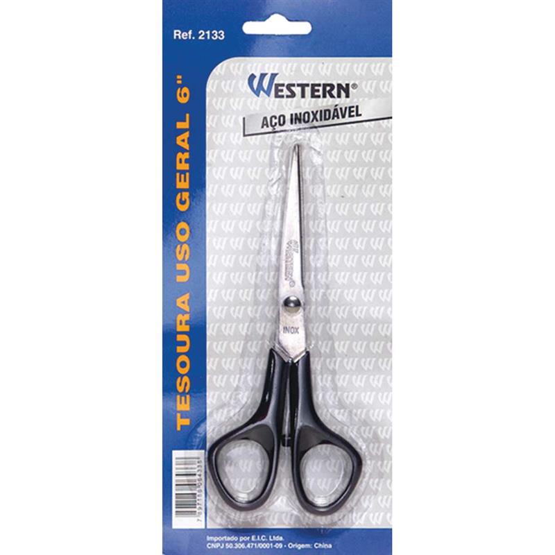 TESOURA USO GERAL 6P 15CM-INOX - WESTERN UNIDADE