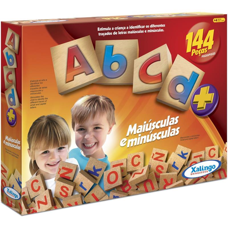 BRINQUEDO PEDAGÓGICO (MADEIRA) ABC MAIUSCULAS/MINUSCUL. 144PC - XALINGO UNIDADE