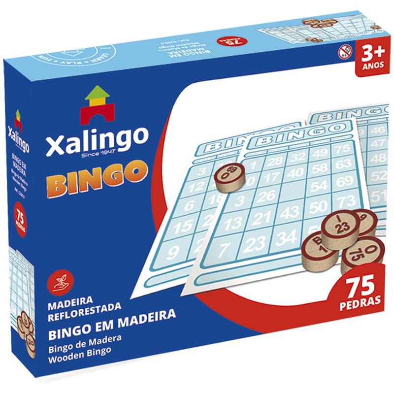 JOGO DE BINGO BINGO DE PEDRAS DE MADEIRA - XALINGO UNIDADE