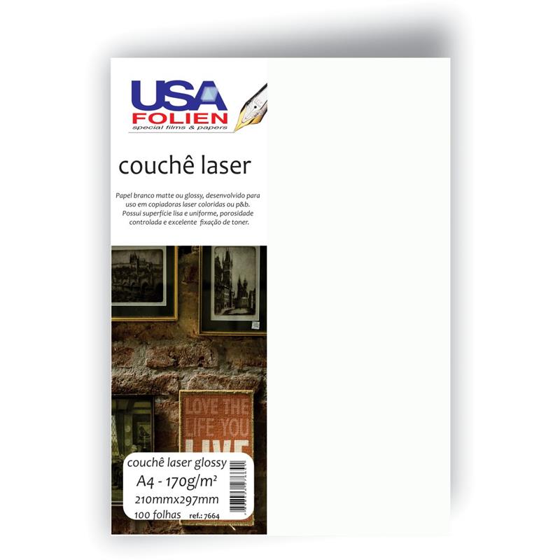 PAPEL A4 COUCHE BRANCO 170G - USA FOLIEN PCT.C/100