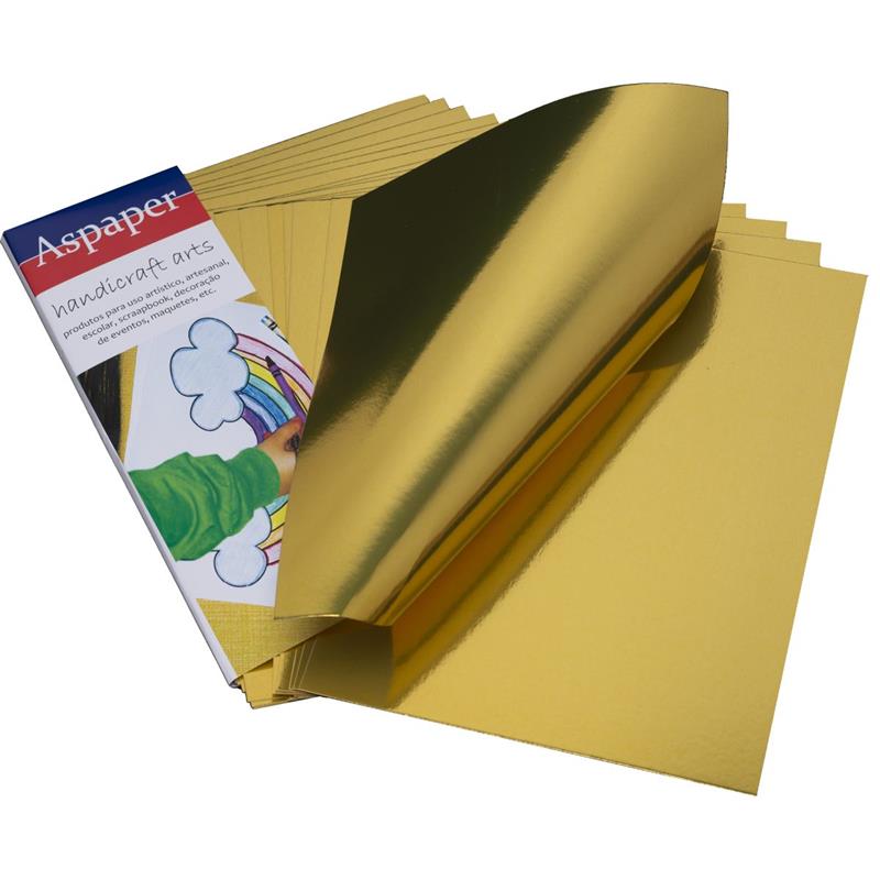 PAPEL LAMINADO OURO 210X297MM 250G - USA FOLIEN PCT.C/10