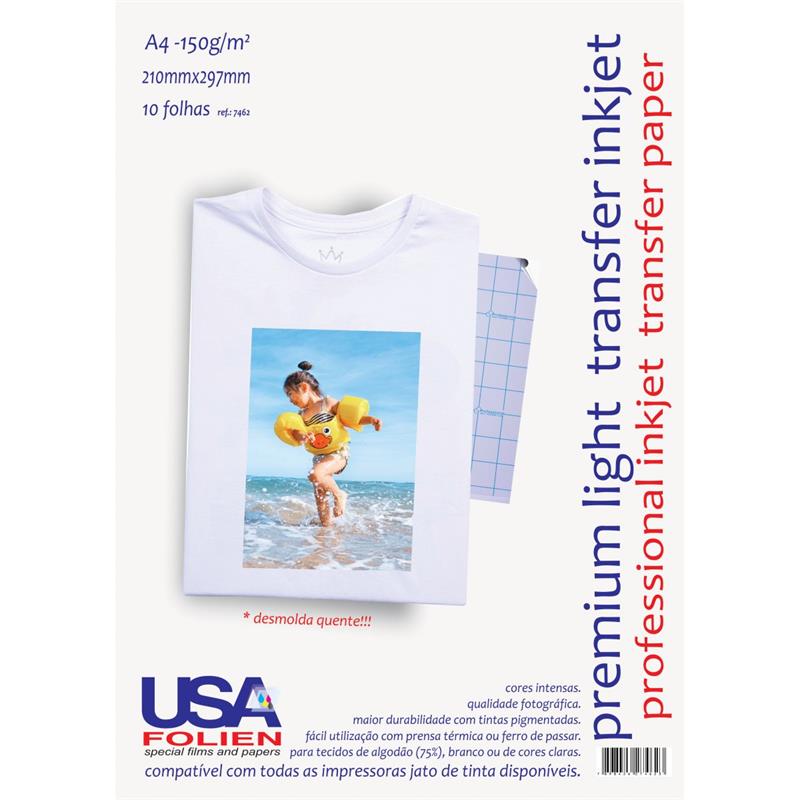 PAPEL TRANSFER INKJET PREMIUM 150 G - USA FOLIEN PCT.C/10