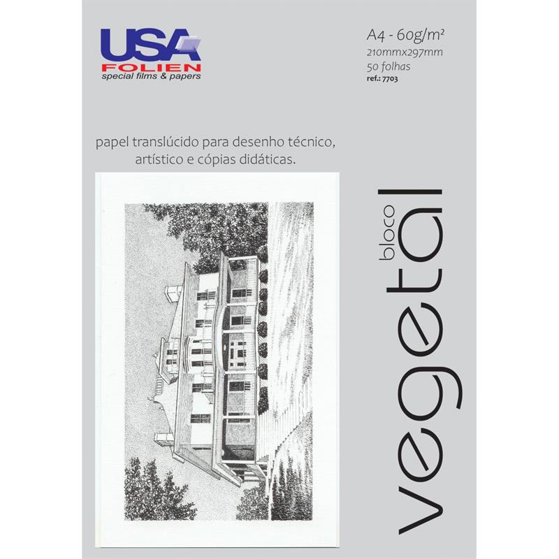 PAPEL VEGETAL A4 210 MM X 297 MM 60 G - USA FOLIEN PCT.C/50