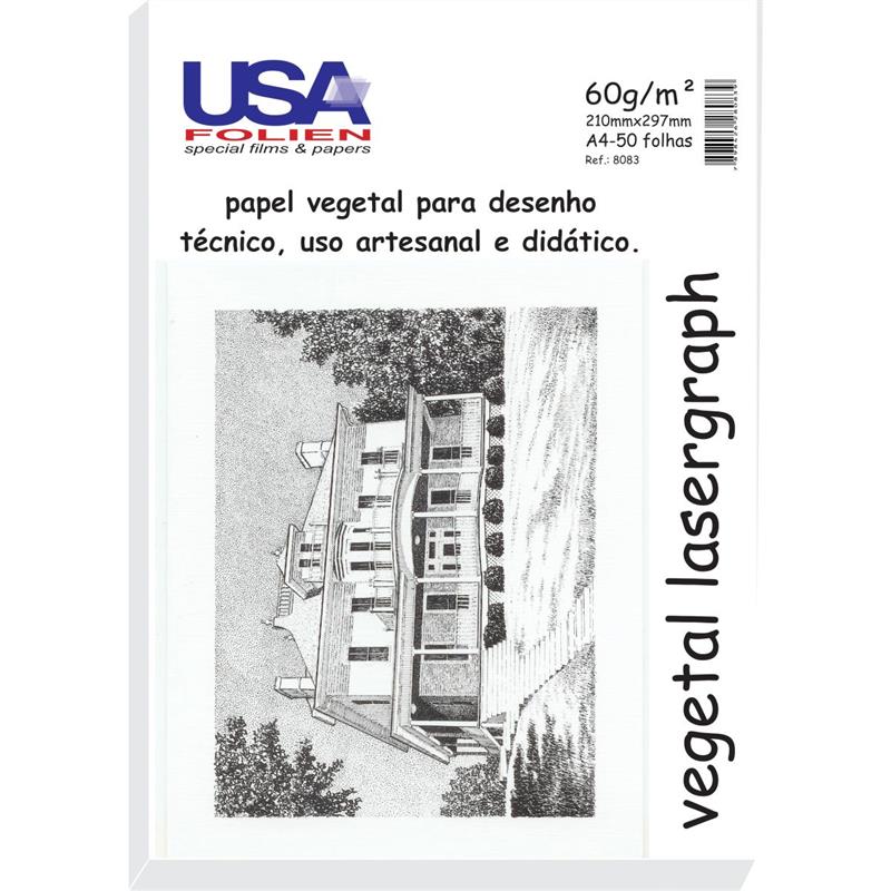 PAPEL VEGETAL A4 60G. 210X297MM - USA FOLIEN CX.C/50