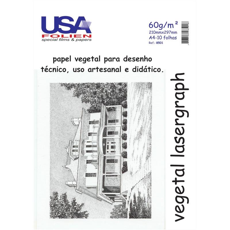 PAPEL VEGETAL A4 60G. 210X297MM. - USA FOLIEN PCT.C/10