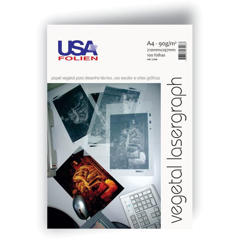 PAPEL VEGETAL A4 90G 210 X 297 MM - USA FOLIEN PCT.C/100