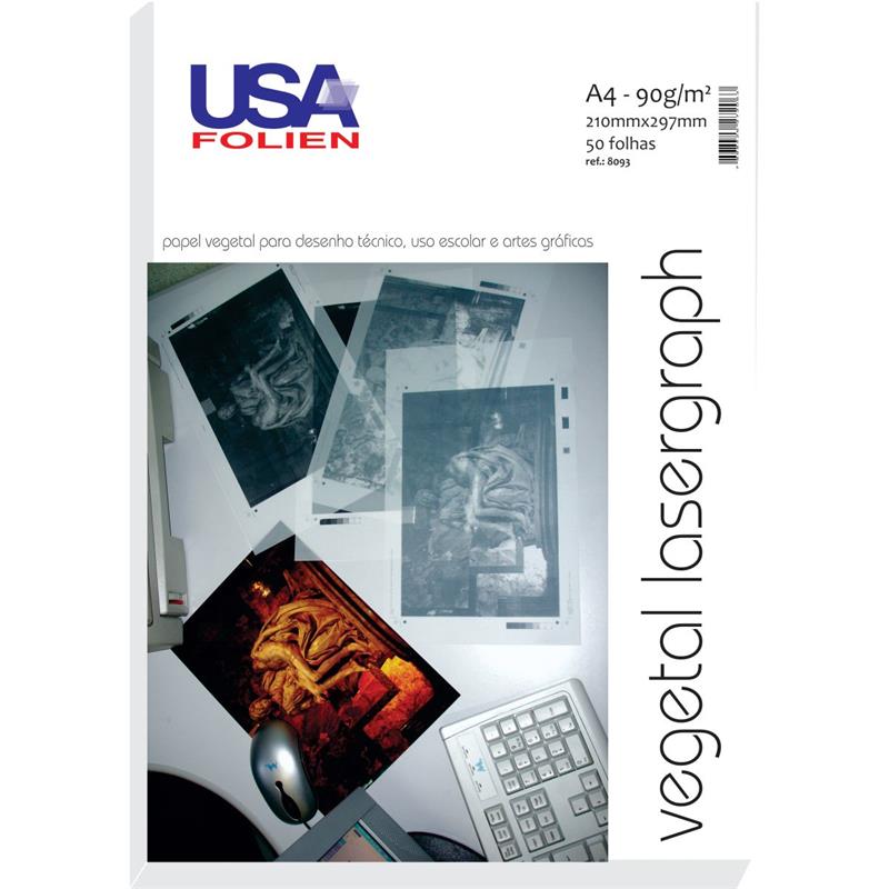 PAPEL VEGETAL LASERGRAPH A4 90G. - USA FOLIEN PCT.C/50