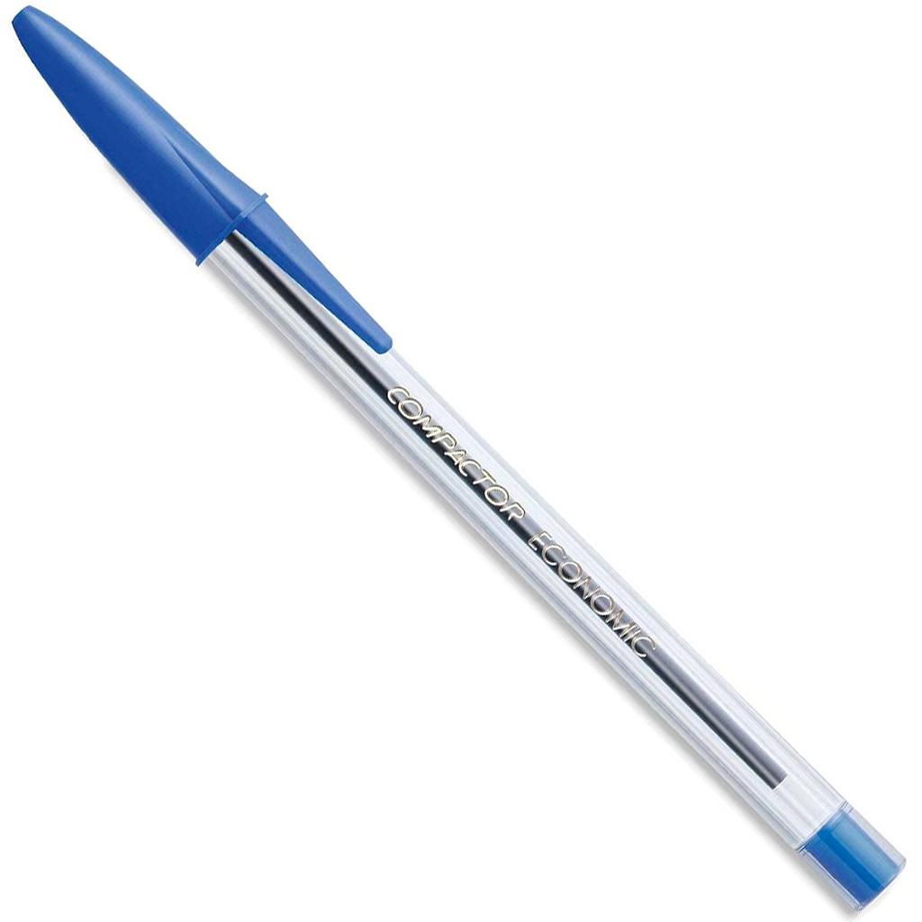 CANETA ESFEROGRÁFICA COMPACTOR ECONOMIC CRISTAL AZUL UNIDADE