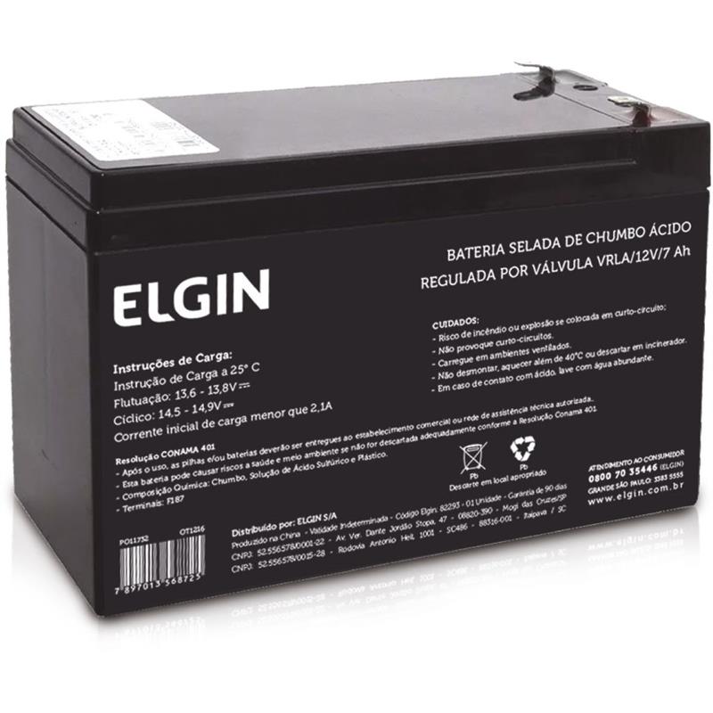 BATERIA SELADA 12V CHUMBO VRLA 7AH - ELGIN UNIDADE